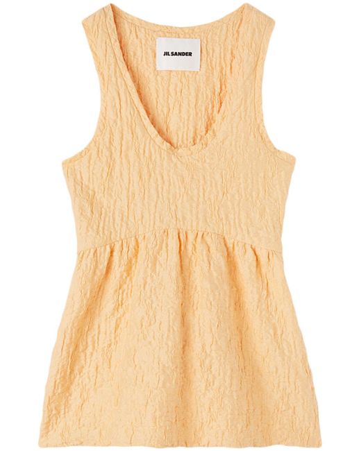 Jil Sander crease-effect cotton-blend top