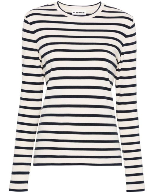 Jil Sander long-sleeve striped T-shirt