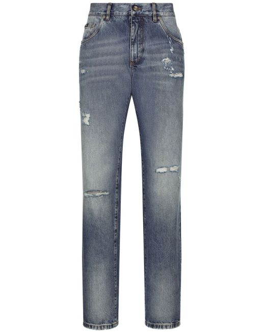 Dolce & Gabbana loose-legged distressed jeans