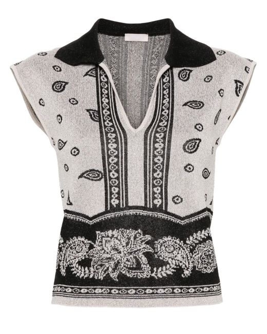 Liu •Jo bandana-print knitted vest