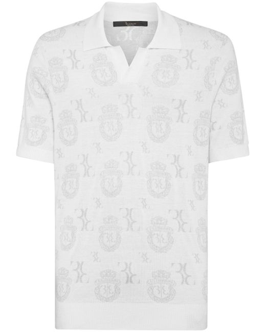 Billionaire Crest patterned-jacquard polo shirt
