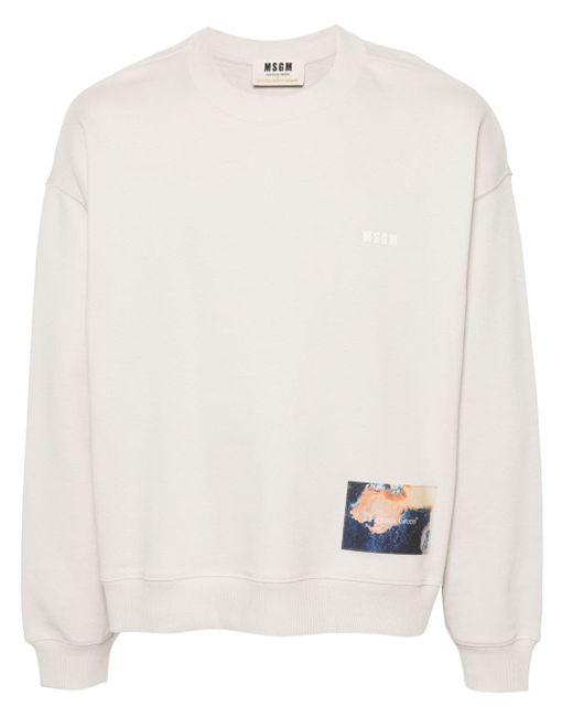Msgm graphic-print organic-cotton sweatshirt