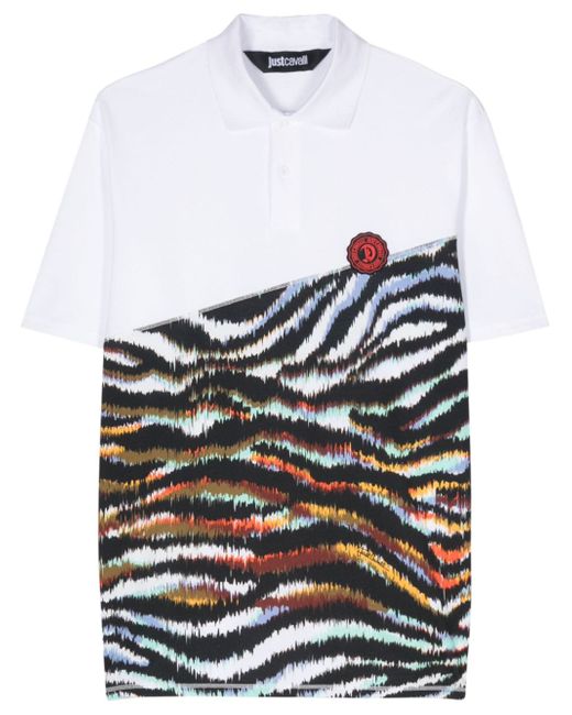 Just Cavalli zebra-print logo-detail polo shirt