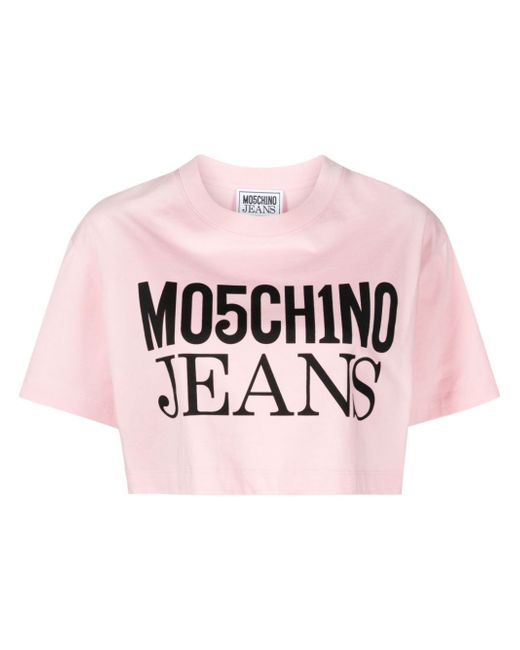 Moschino Jeans logo-print crop top