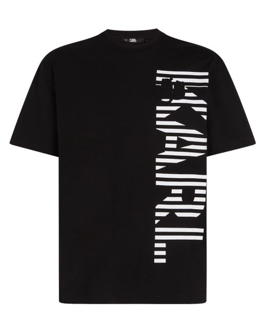 Karl Lagerfeld vertical-logo organic-cotton T-shirt