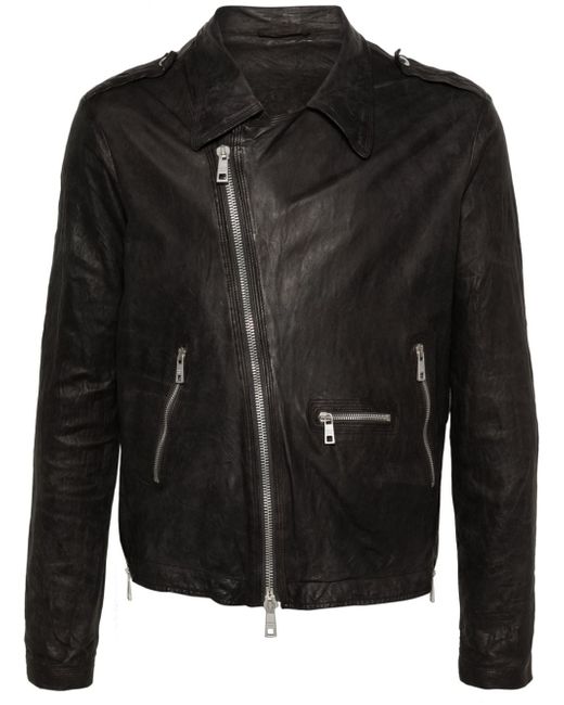Giorgio Brato crinkled leather biker jacket