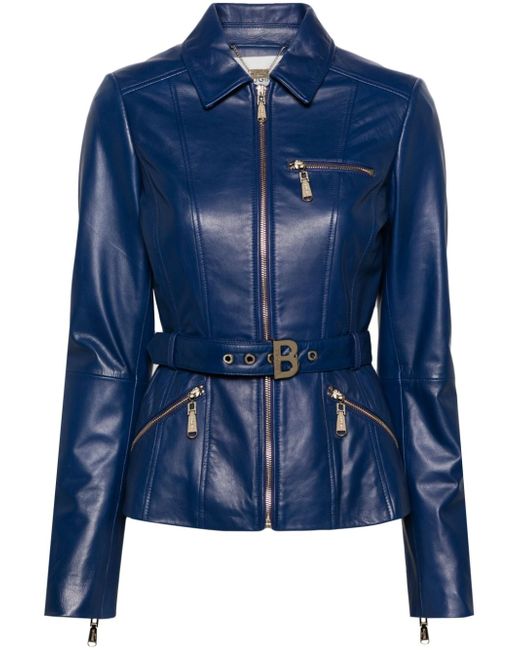 Blugirl belted leather jacket
