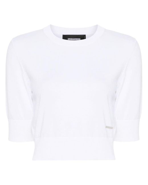 Dsquared2 cropped fine-knit top