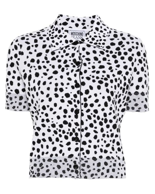 Moschino animal-print knitted blouse