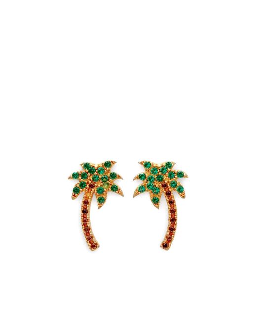Palm Angels crystal-embellished palm tree earrings
