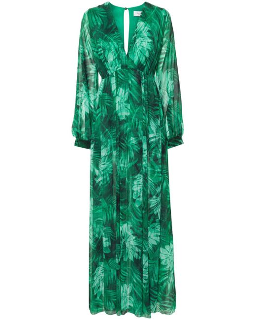 Ermanno Firenze leaves-print maxi dress
