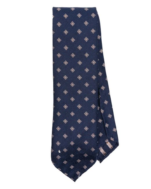 Lardini geometric-pattern twill tie