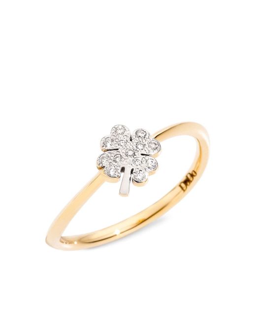 Dodo 18kt yellow Clover diamond ring