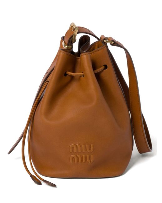Miu Miu logo-embossed bucket bag