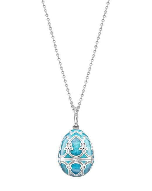 Fabergé 18kt white gold Heritage Snowflake Surprise Locket diamond pendant necklace