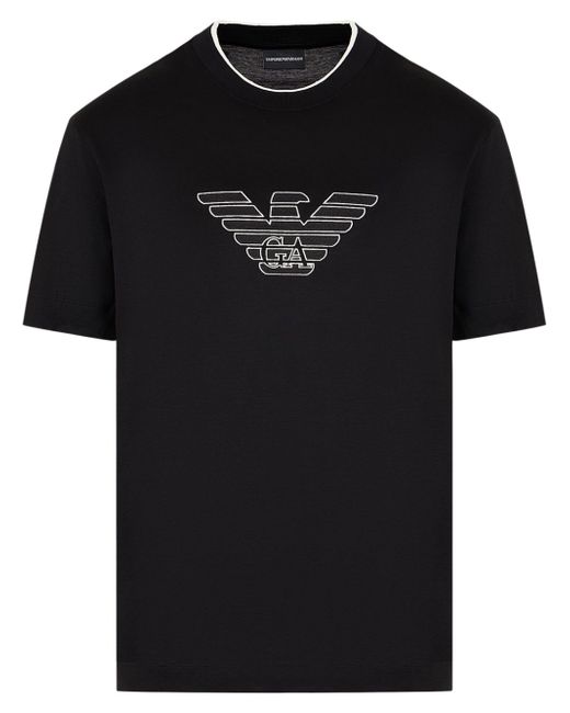Emporio Armani logo-flocked jersey T-shirt