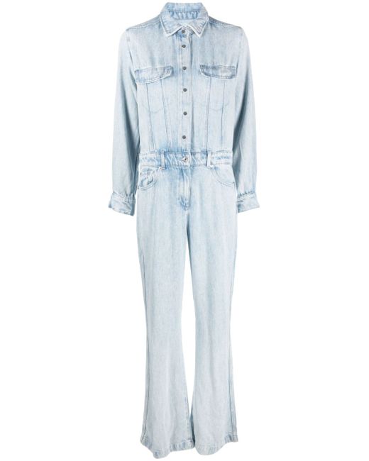 7 For All Mankind Luxe washed-denim jumpsuit