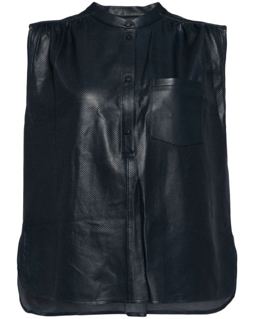 Yves Salomon sleeveless leather blouse