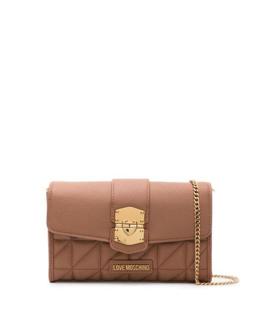 Love Moschino decorative buckle quilted crossbody bag