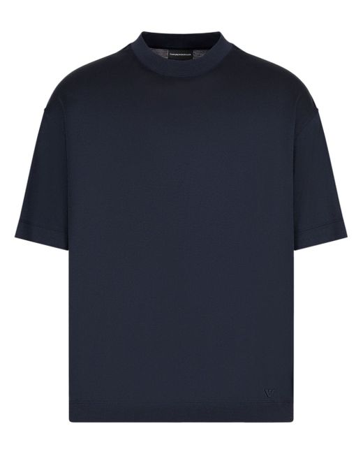 Emporio Armani drop-shoulder fine-knit T-shirt
