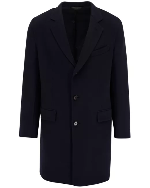 Brioni single-breasted wool blend coat