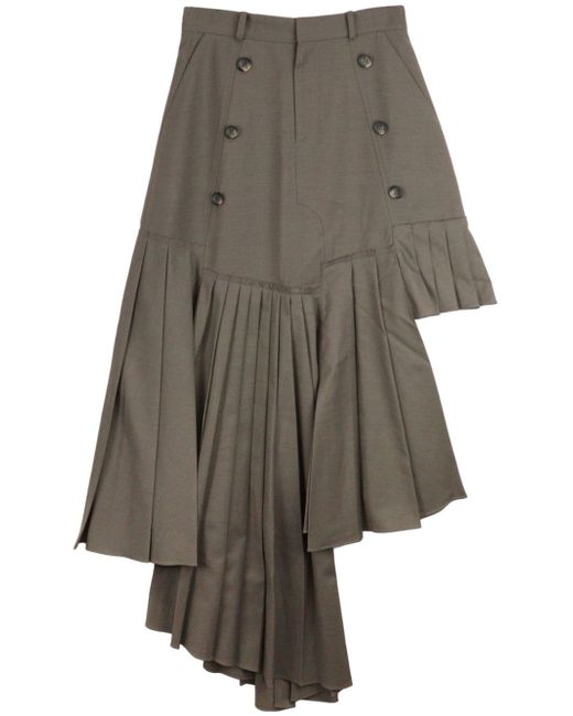 Rokh asymmetric pleated skirt