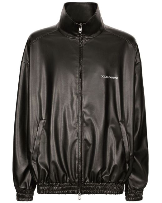 Dolce & Gabbana faux-leather bomber jacket
