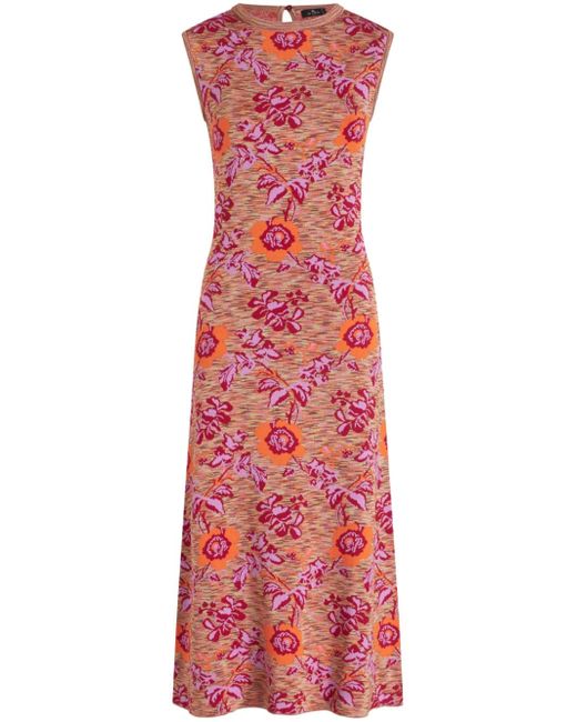Etro floral-jacquard sleeveless maxi dress