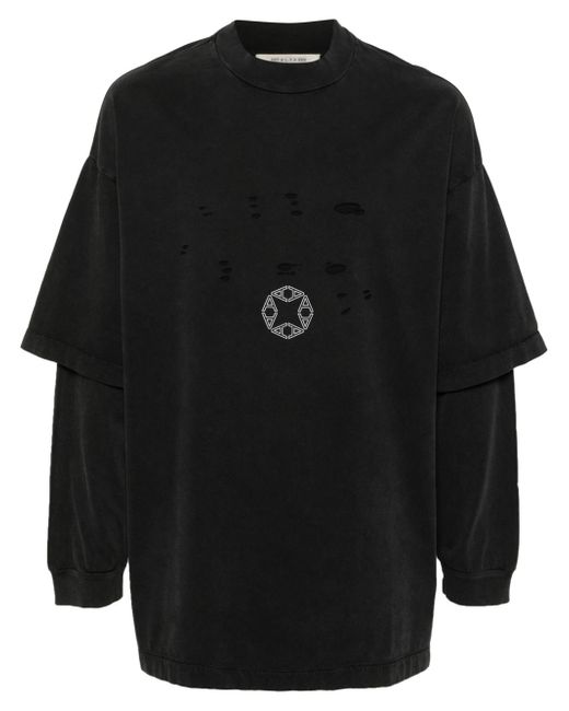1017 Alyx 9Sm logo-print ripped layered sweatshirt