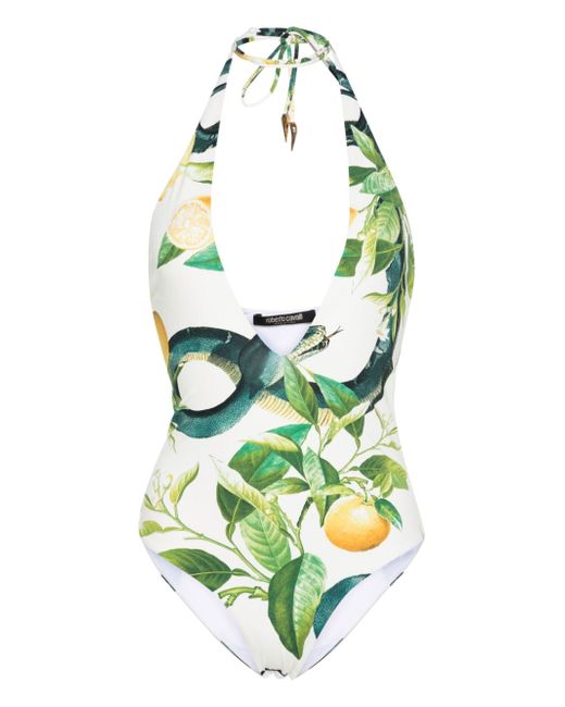 Roberto Cavalli lemon-print one-piece swimsuit