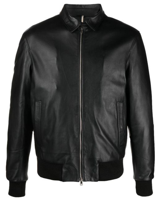 Low Brand quilted-lining padded leather jacket