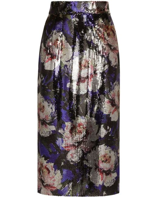 Dolce & Gabbana sequin-embellished pencil midi skirt
