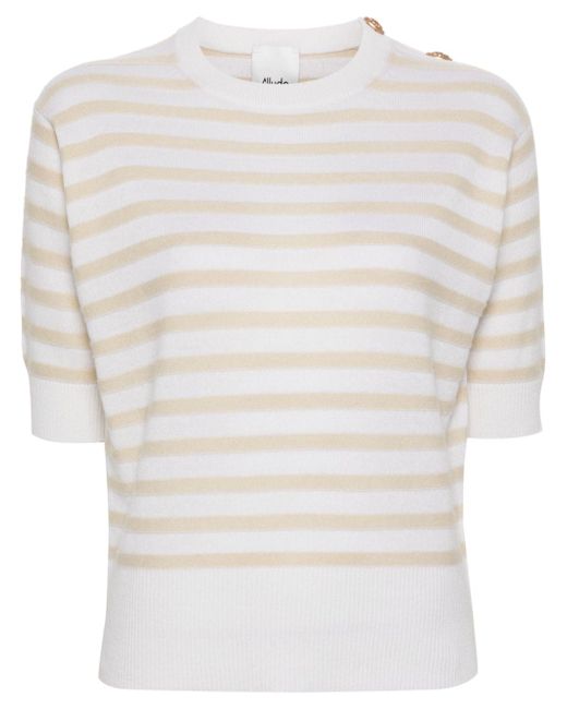 Allude striped knitted top