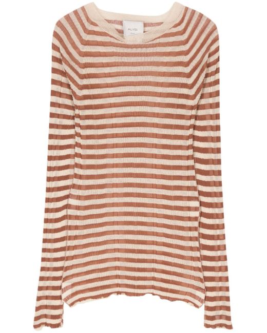 Alysi striped ribbed-knit top