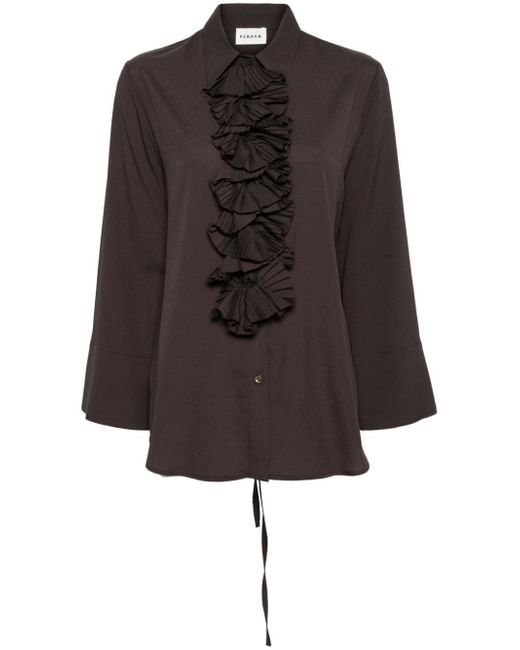P.A.R.O.S.H. ruffled-detail long-sleeved blouse