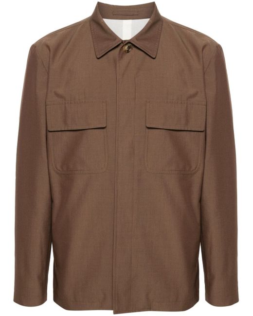 Lardini spread-collar shirt jacket