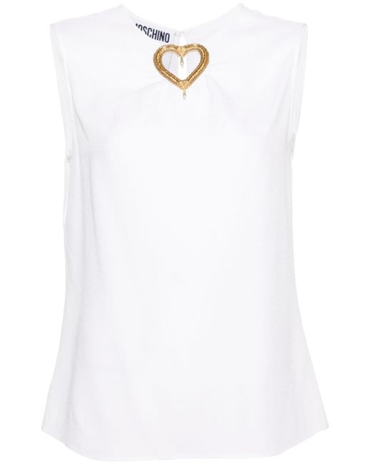 Moschino heart cut-out sleeveless blouse
