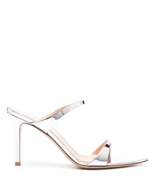 Gianvito Rossi 95mm mirrored leather mules