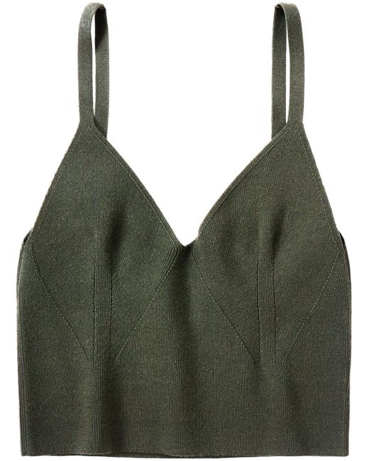 Closed fine-knit bra top