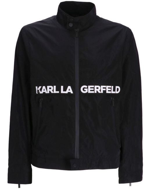 Karl Lagerfeld logo-print zip-up jacket