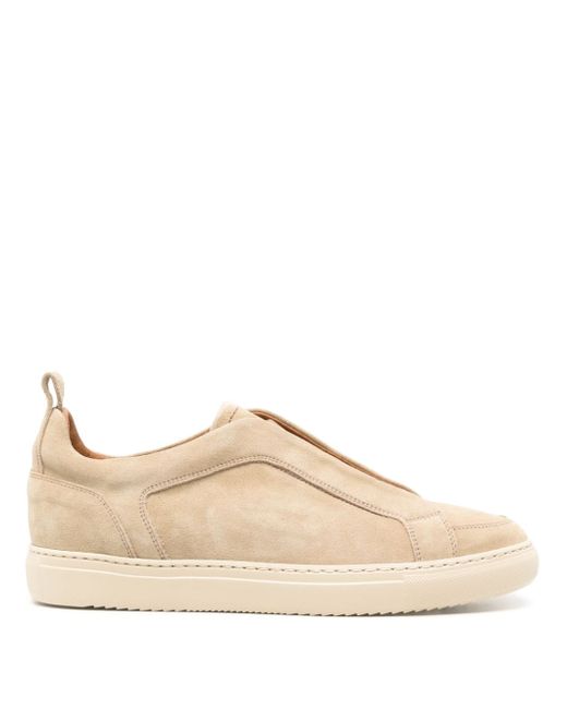 Doucal's elasticated-straps suede sneakers