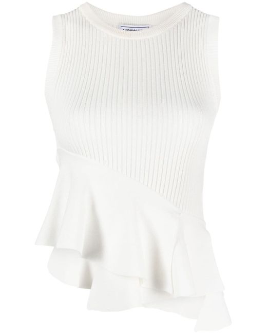 Moschino Jeans asymmetric ribbed-knit tank top