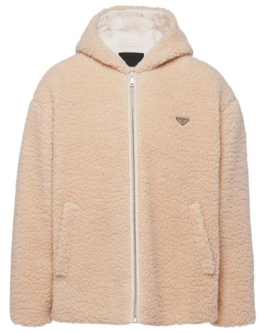 Prada fleece hooded jacket