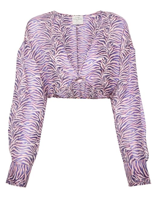 Forte-Forte zebra-print cropped blouse