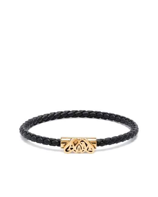 Alexander McQueen Seal-logo leather bracelet