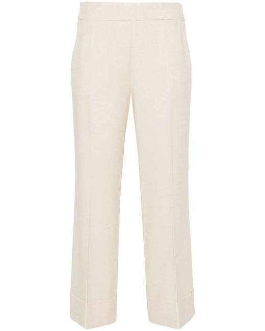 Peserico high-waist tailored cropped trousers