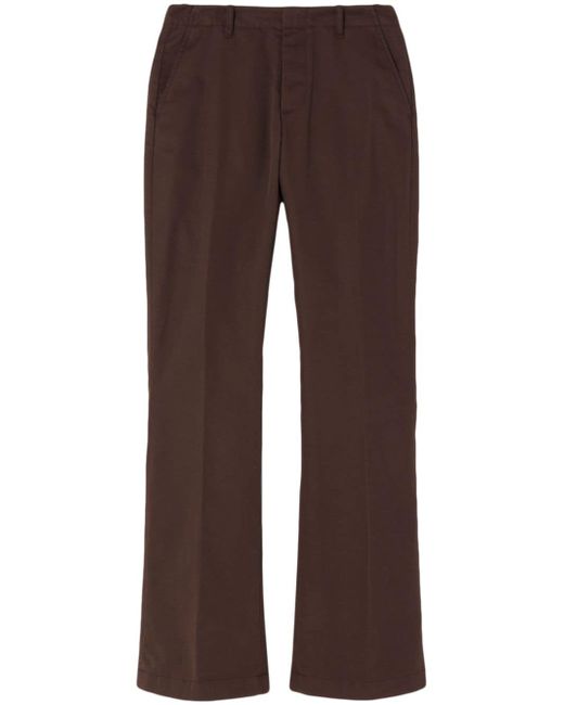 Re/Done pressed-crease cotton-blend flared trousers