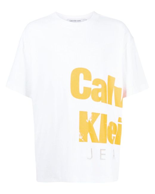 Calvin Klein logo-print stretch-cotton T-shirt