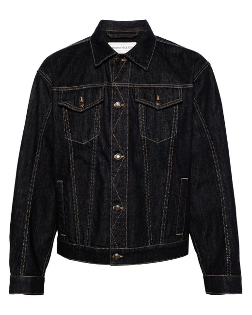 Alexander McQueen spread-collar denim jacket