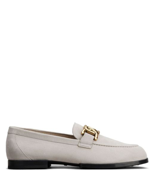Tod's chain-detail suede loafers